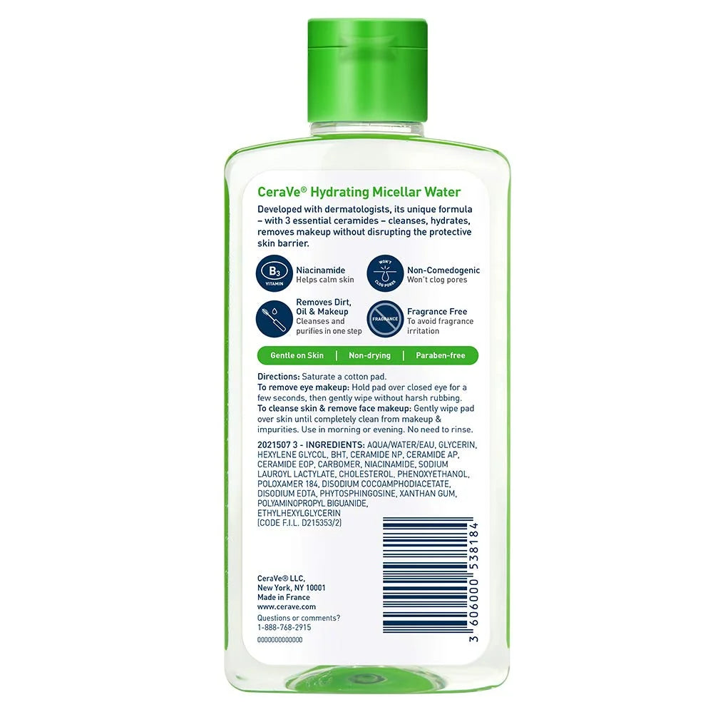 Hydrating Micellar Water Ultra Gentle Cleanser 10 Oz (Pack of 2)
